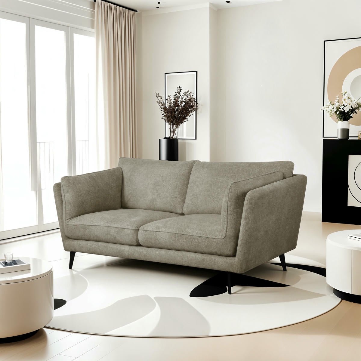 Bari 2-Sitzer Sofa - Stoffbezug Beige - FURNHOUSE