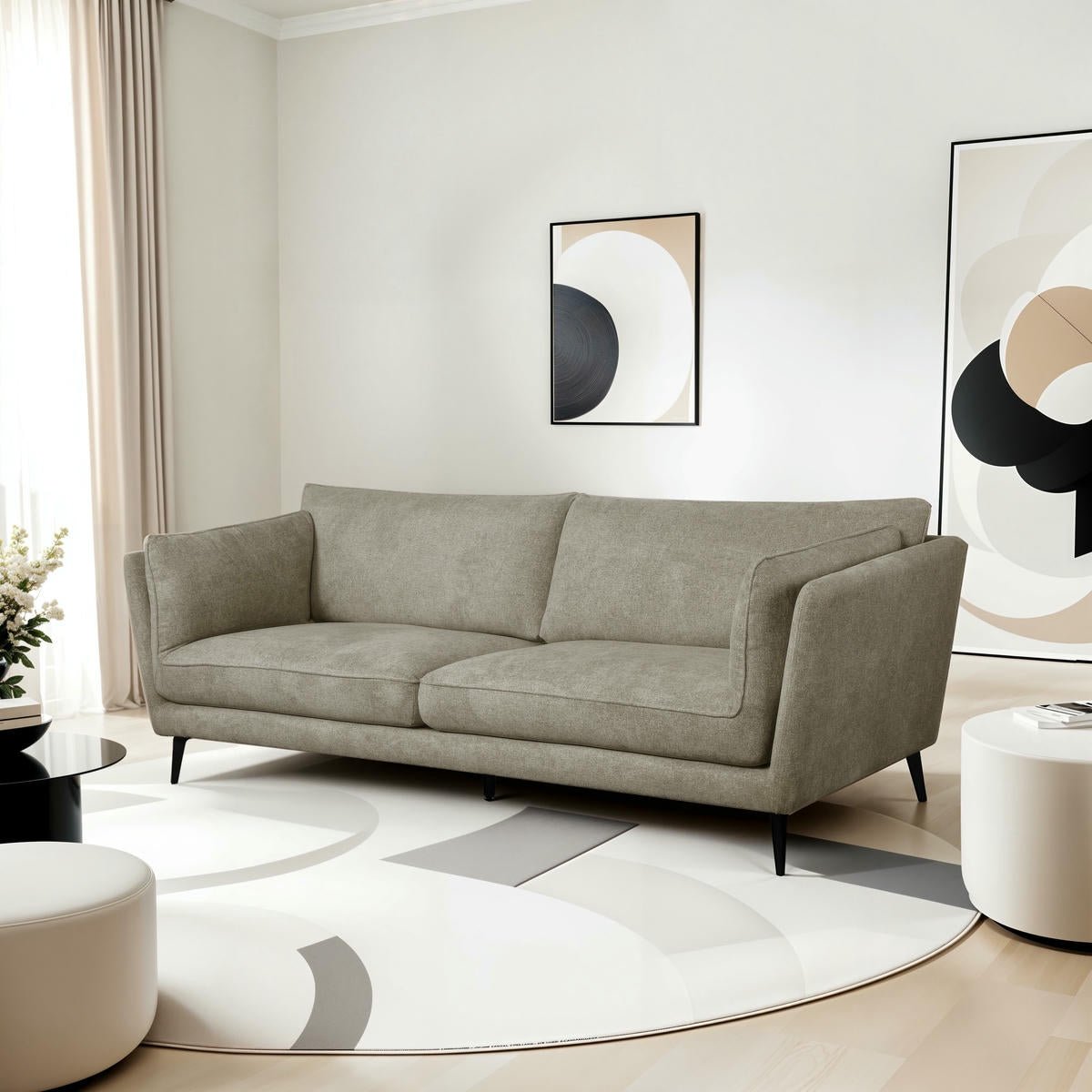 Bari 3-Sitzer Sofa - Stoffbezug Beige - FURNHOUSE
