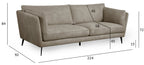 Bari 3-Sitzer Sofa - Stoffbezug Beige - FURNHOUSE