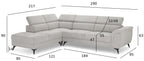 Betis L-Form Ecksofa Links - Stoffbezug Grau - FURNHOUSE