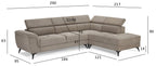 Betis L-Form Ecksofa Rechts - Stoffbezug Beige - FURNHOUSE