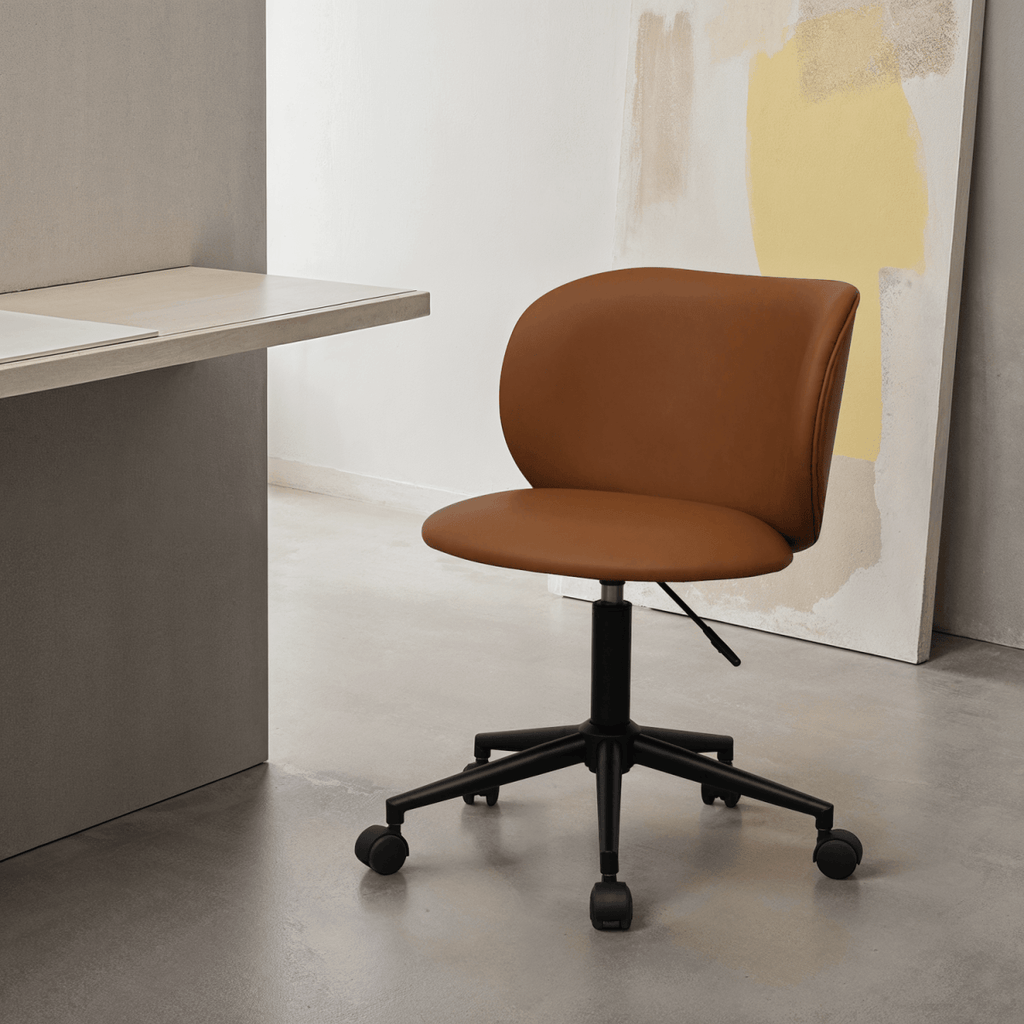 Bobo Bürostuhl - Kunstleder Hellbraun - FURNHOUSE