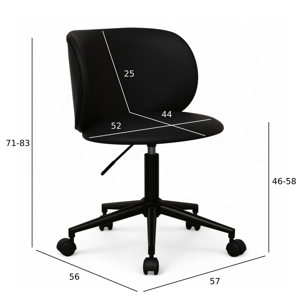 Bobo Bürostuhl - Kunstleder Schwarz - FURNHOUSE