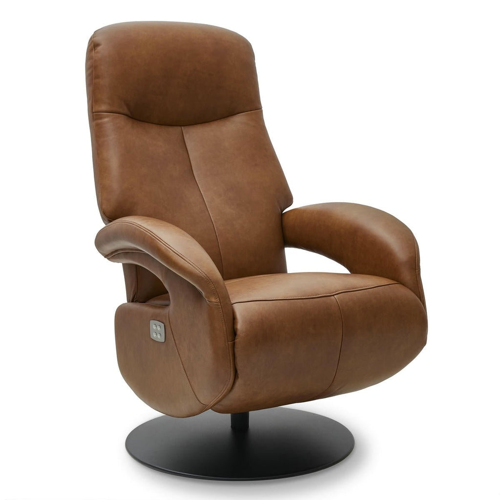 Bull Elektrischer Relaxsessel - Echtleder Cognac Braun - FURNHOUSE