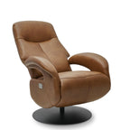 Bull Elektrischer Relaxsessel - Echtleder Cognac Braun - FURNHOUSE