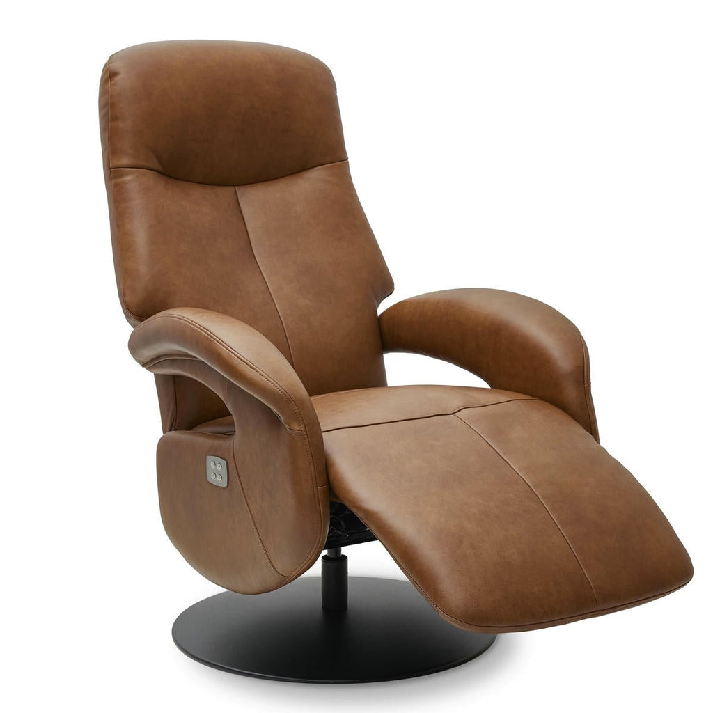 Bull Elektrischer Relaxsessel - Echtleder Cognac Braun - FURNHOUSE