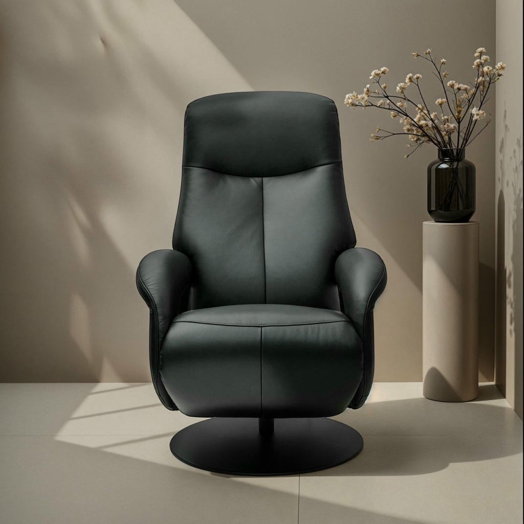 Bull Elektrischer Relaxsessel - Echtleder Schwarz - FURNHOUSE