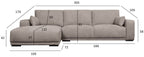 California L-Form Ecksofa Links - Stoffbezug Beige - FURNHOUSE