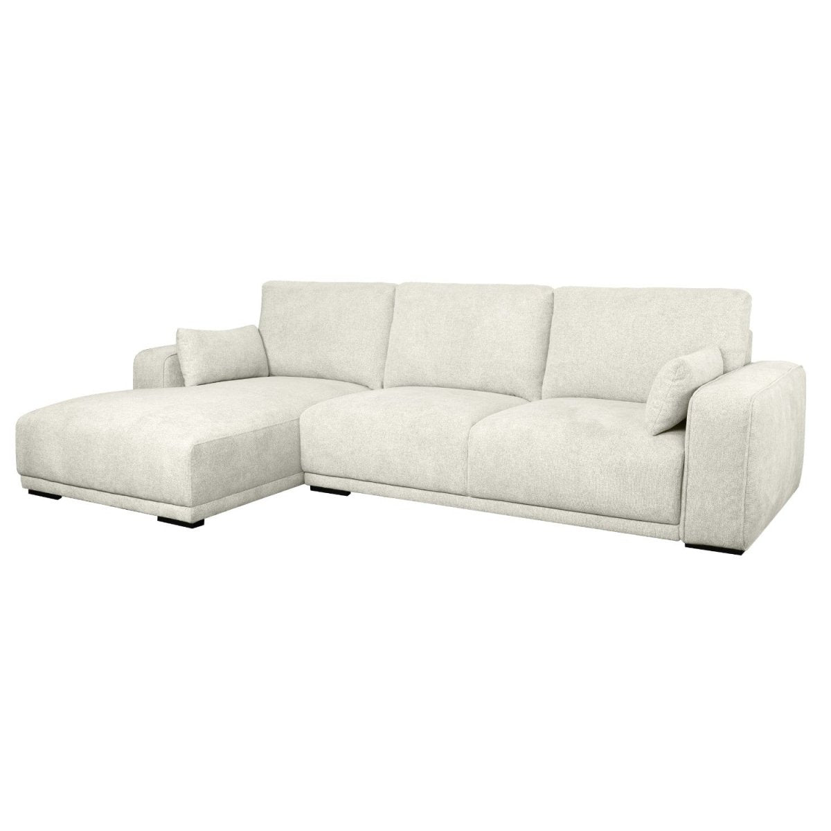 California L-Form Ecksofa Links - Stoffbezug Creme Weiß - FURNHOUSE