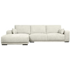 California L-Form Ecksofa Links - Stoffbezug Creme Weiß - FURNHOUSE