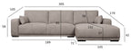 California L-Form Ecksofa Rechts - Stoffbezug Beige - FURNHOUSE