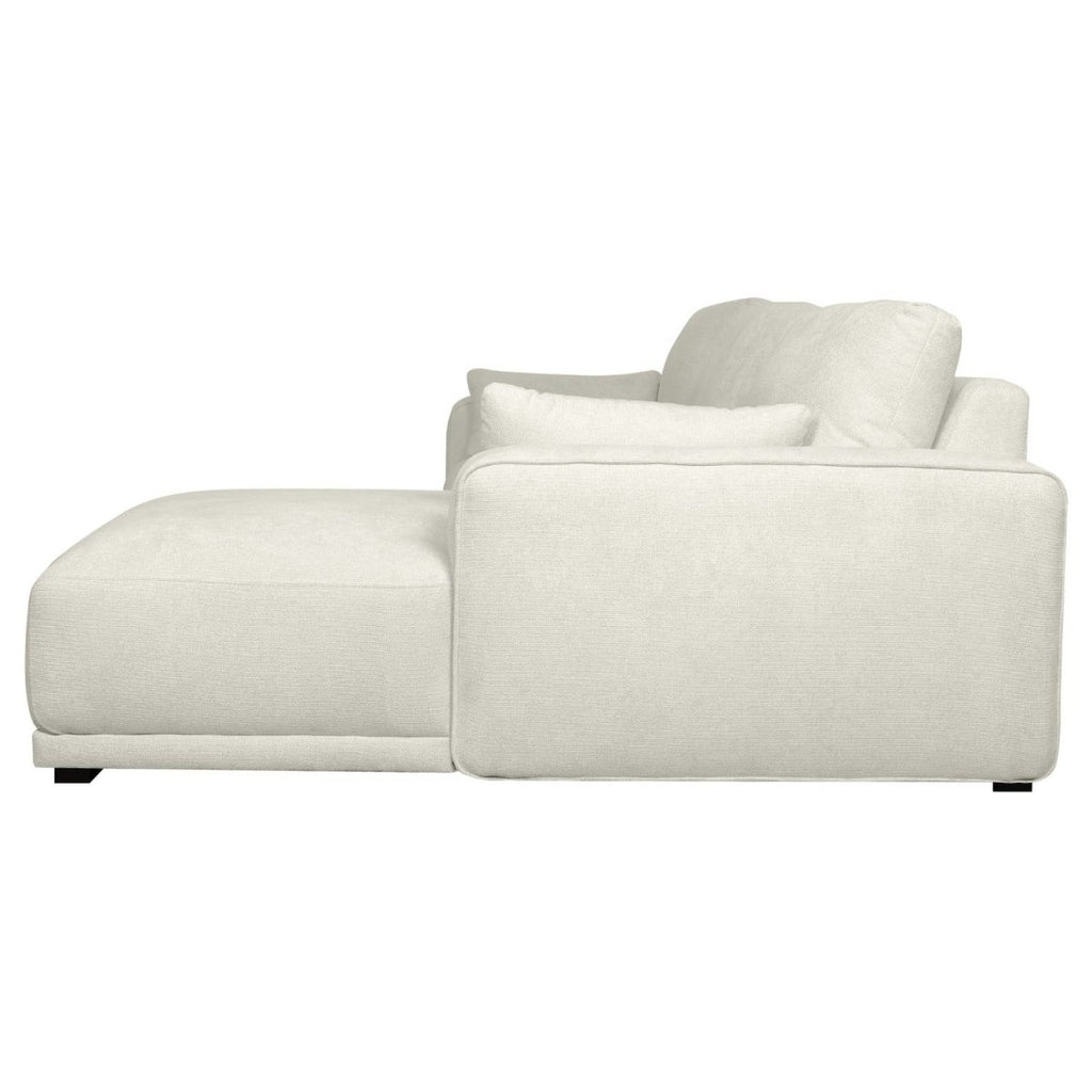 California L-Form Ecksofa Rechts - Stoffbezug Creme Weiß - FURNHOUSE