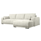 California L-Form Ecksofa Rechts - Stoffbezug Creme Weiß - FURNHOUSE