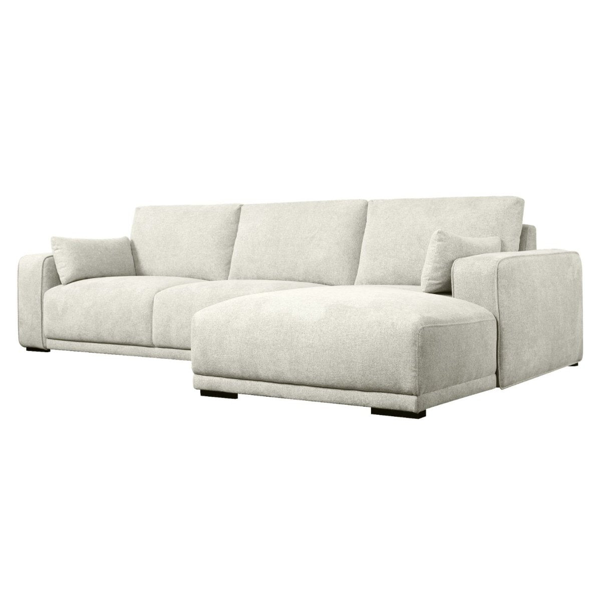 California L-Form Ecksofa Rechts - Stoffbezug Creme Weiß - FURNHOUSE
