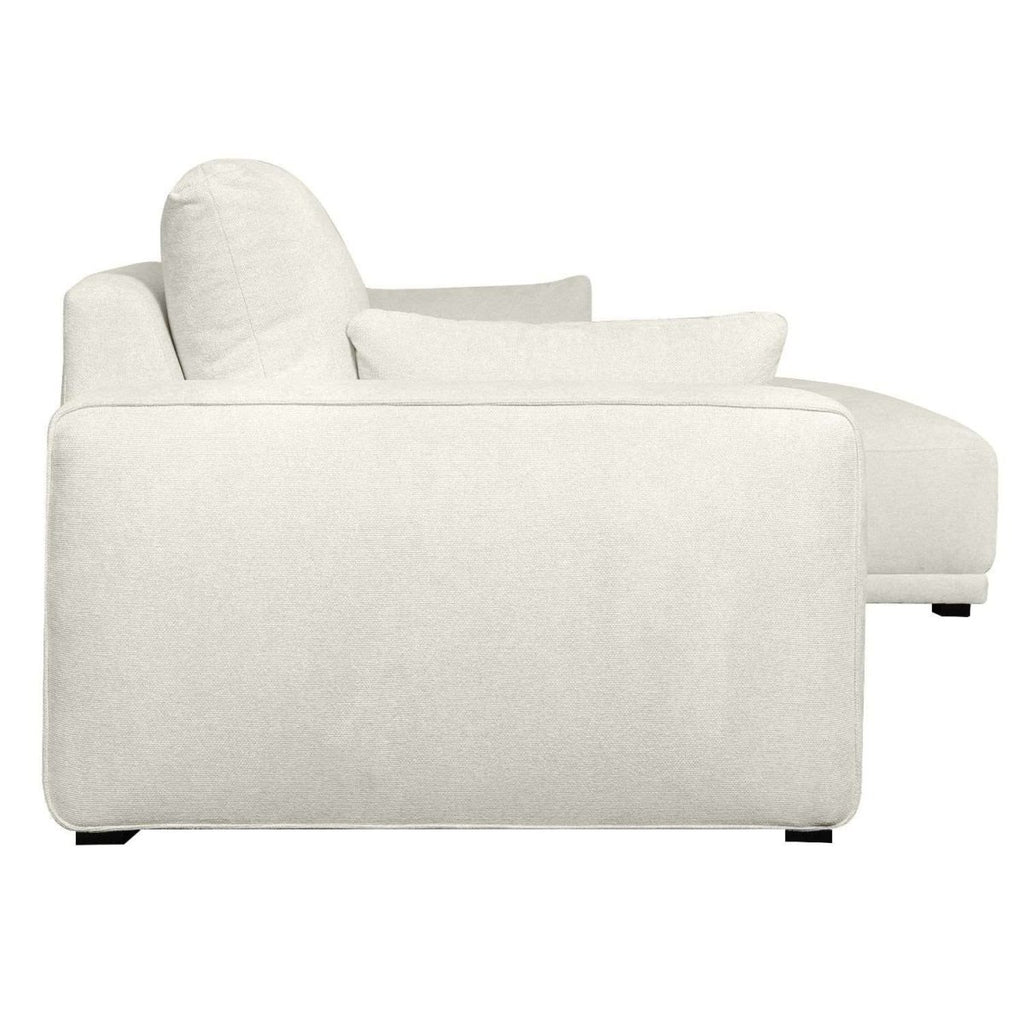 California L-Form Ecksofa Rechts - Stoffbezug Creme Weiß - FURNHOUSE
