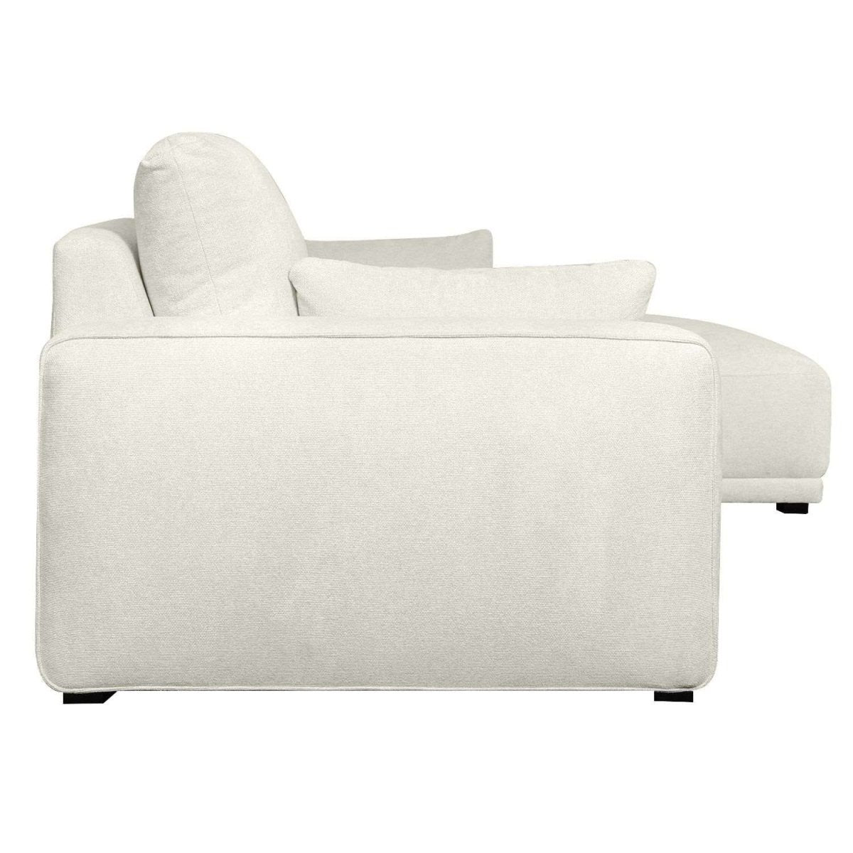 California L-Form Ecksofa Rechts - Stoffbezug Creme Weiß - FURNHOUSE