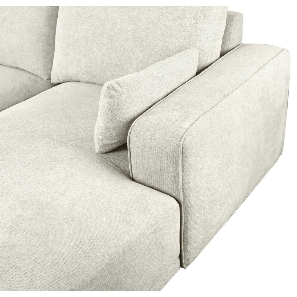 California L-Form Ecksofa Rechts - Stoffbezug Creme Weiß - FURNHOUSE