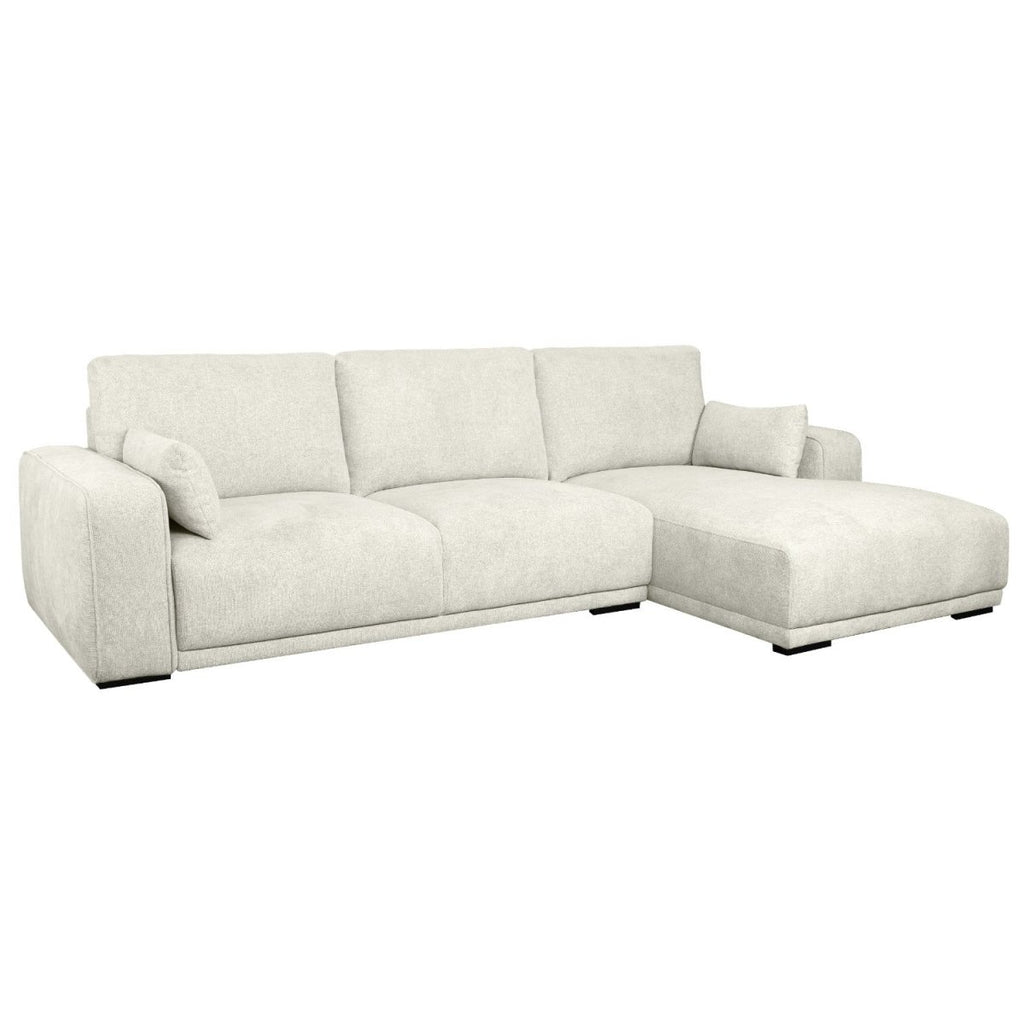 California L-Form Ecksofa Rechts - Stoffbezug Creme Weiß - FURNHOUSE
