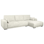 California L-Form Ecksofa Rechts - Stoffbezug Creme Weiß - FURNHOUSE