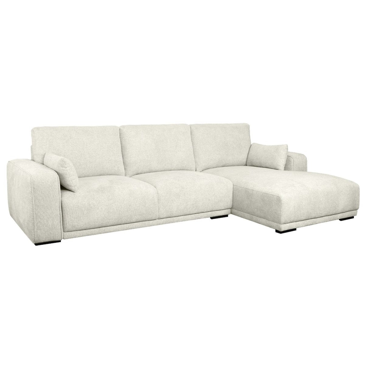 California L-Form Ecksofa Rechts - Stoffbezug Creme Weiß - FURNHOUSE