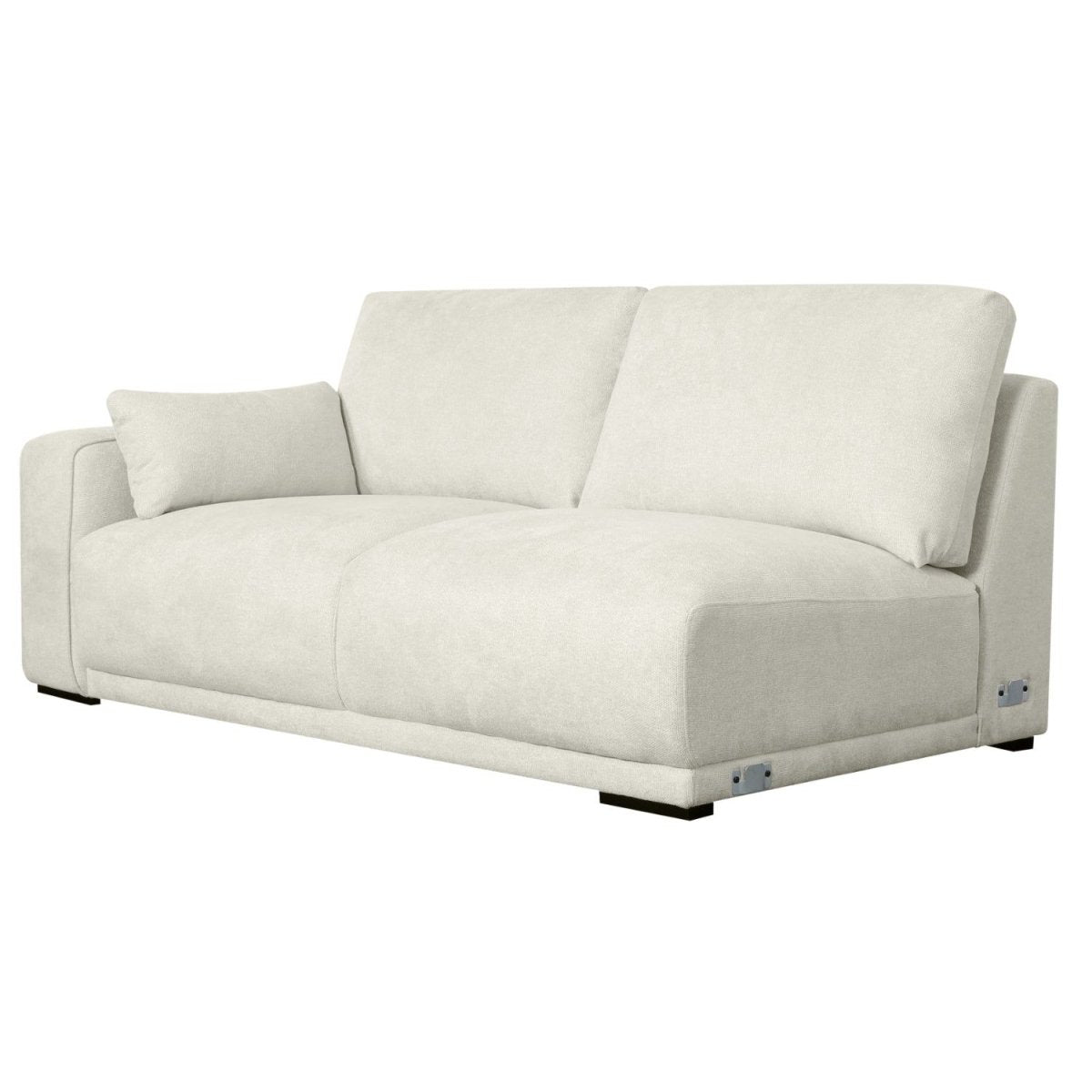 California L-Form Ecksofa Rechts - Stoffbezug Creme Weiß - FURNHOUSE