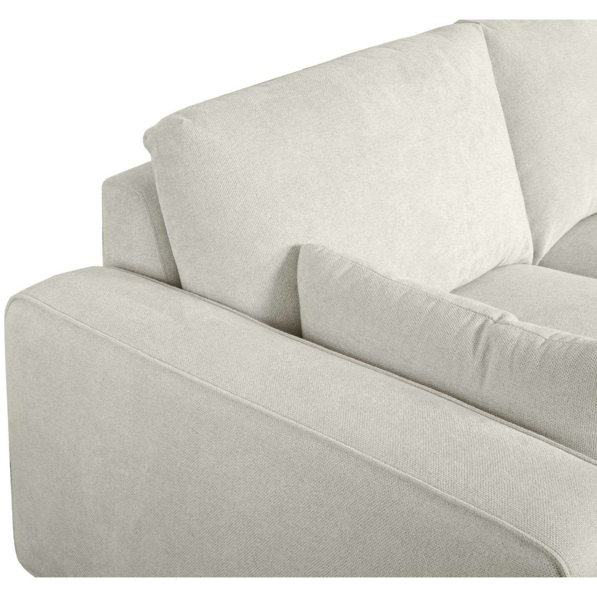 California L-Form Ecksofa Rechts - Stoffbezug Creme Weiß - FURNHOUSE