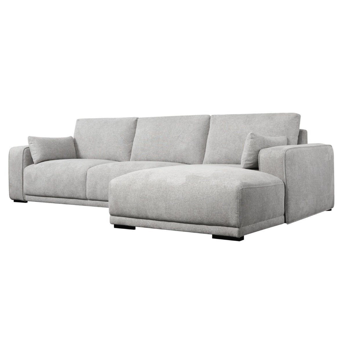 California L-Form Ecksofa Rechts - Stoffbezug Grau - FURNHOUSE