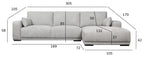 California L-Form Ecksofa Rechts - Stoffbezug Grau - FURNHOUSE
