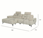 Colorado L-Form Ecksofa Links – mit Elektrische Relaxfunktion, USB - Stoffbezug Creme Weiß - FURNHOUSE