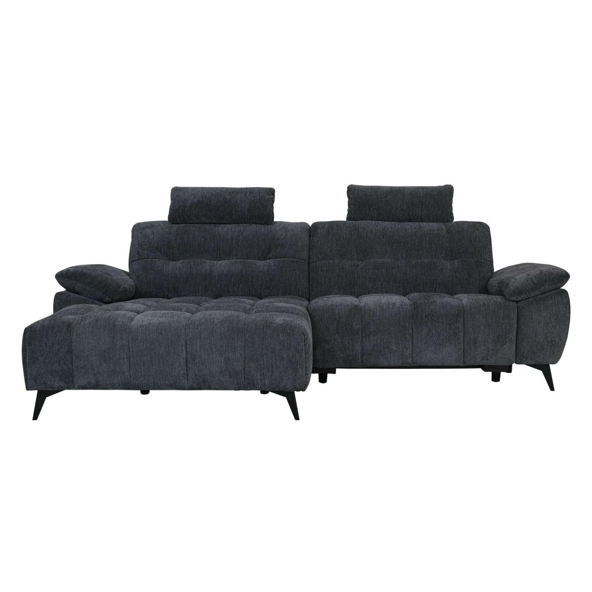 Colorado L-Form Ecksofa Links – mit Elektrische Relaxfunktion, USB - Stoffbezug Grau - FURNHOUSE