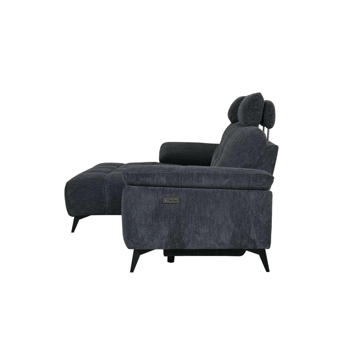 Colorado L-Form Ecksofa Links – mit Elektrische Relaxfunktion, USB - Stoffbezug Grau - FURNHOUSE