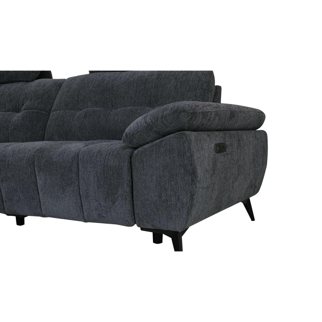 Colorado L-Form Ecksofa Links – mit Elektrische Relaxfunktion, USB - Stoffbezug Grau - FURNHOUSE