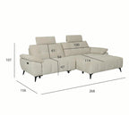 Colorado L-Form Ecksofa Rechts – mit Elektrische Relaxfunktion, USB - Stoffbezug Creme Weiß - FURNHOUSE