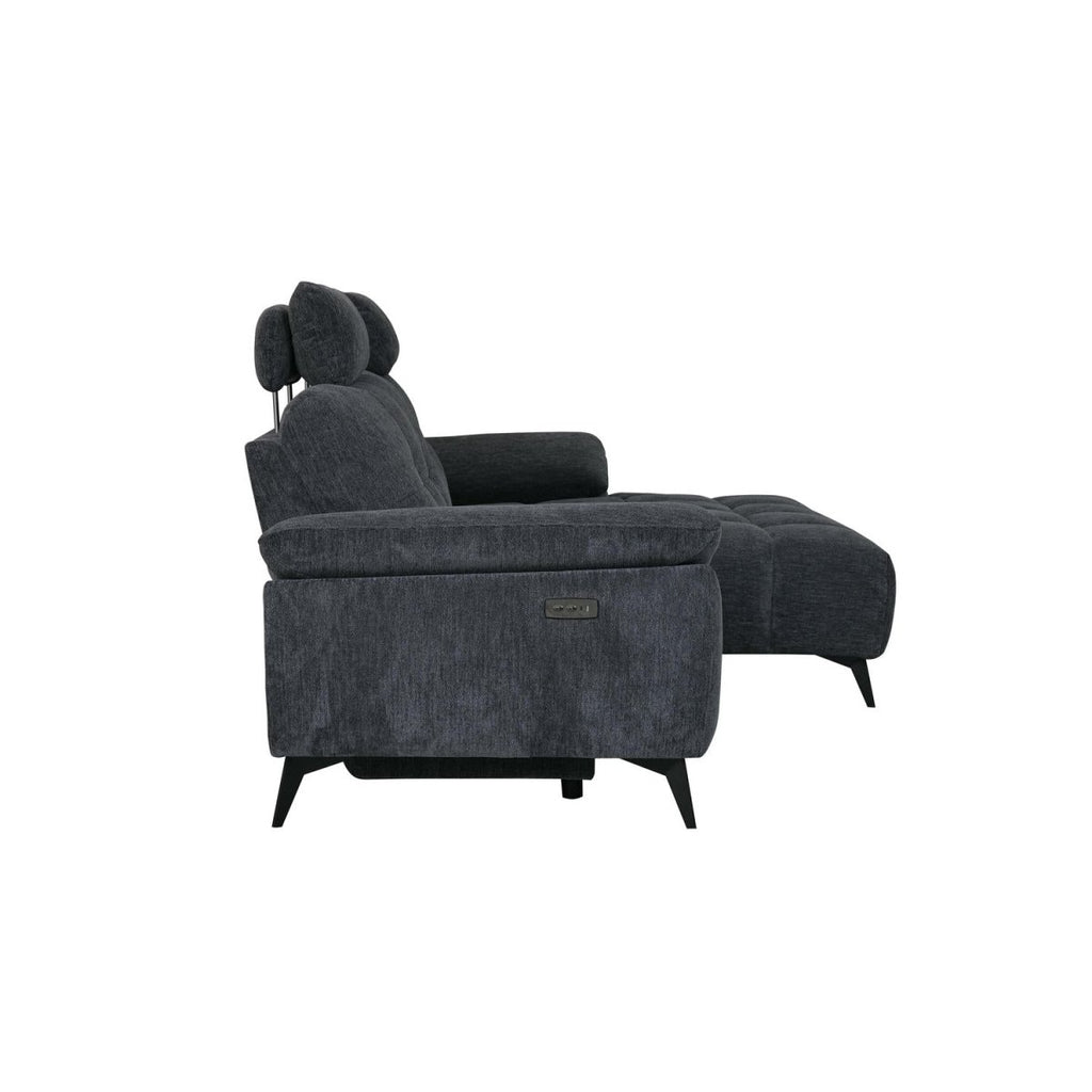 Colorado L-Form Ecksofa Rechts – mit Elektrische Relaxfunktion, USB - Stoffbezug Grau - FURNHOUSE