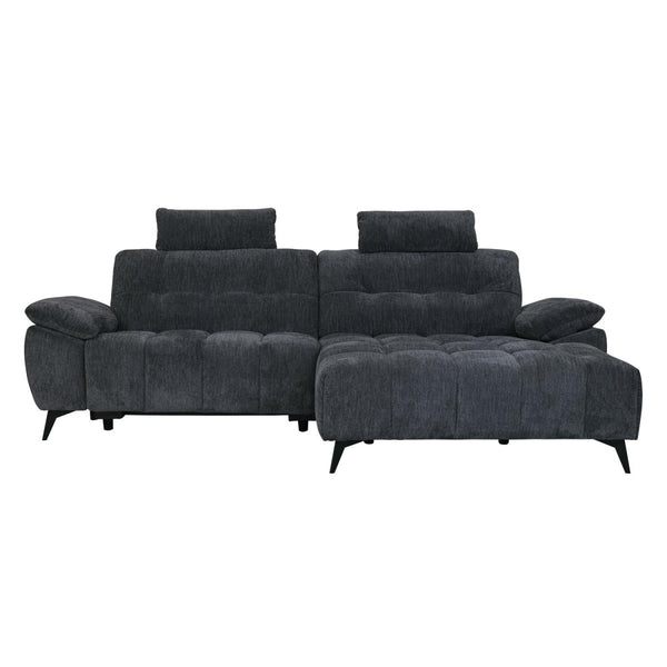 L-Form Ecksofa Colorado Grau von vorne