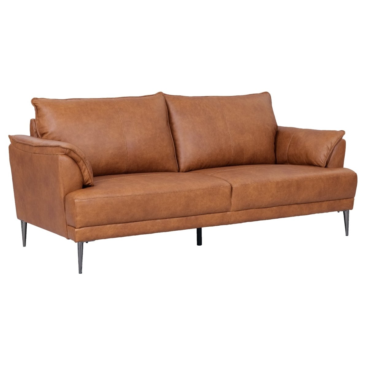 Couchgarnitur 3+2 - Echtleder Cognacbraun - IBBE DESIGN - FURNHOUSE