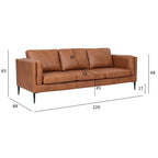 Couchgarnitur 3+2 Valencia - Echtleder Cognacbraun, 220 + 157 cm - FURNHOUSE