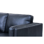 Couchgarnitur 3+2 Valencia - Echtleder Schwarz, 220 + 157 cm - FURNHOUSE