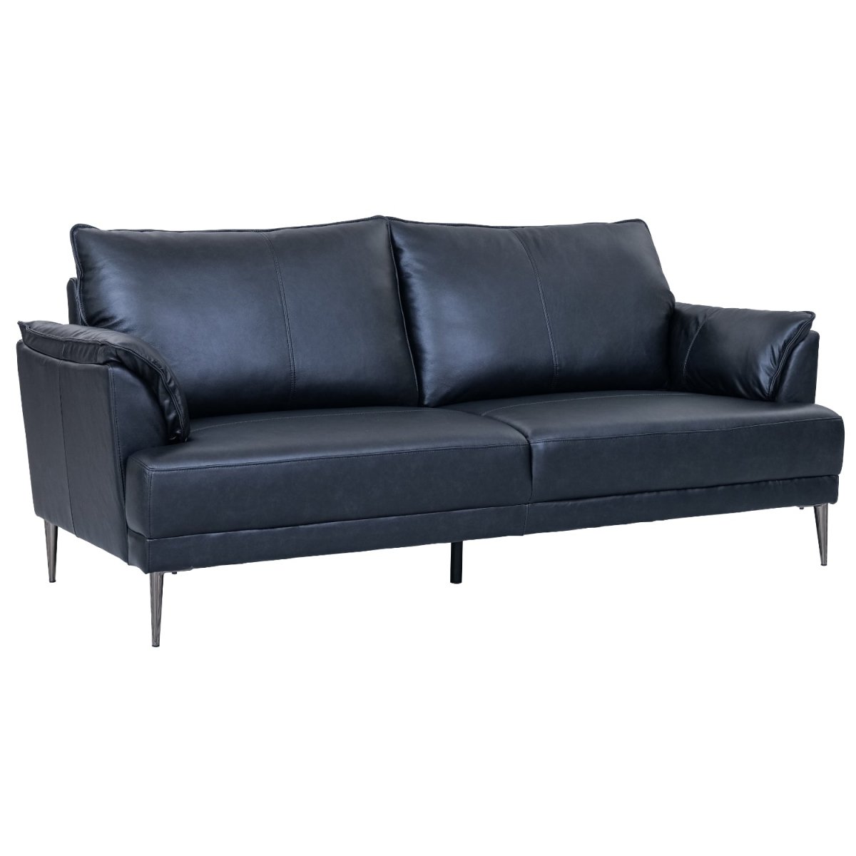 Couchgarnitur 3+2 - Echtleder Schwarz - IBBE DESIGN - FURNHOUSE