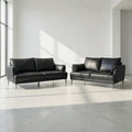 Couchgarnitur 3+2 - Echtleder Schwarz - FURNHOUSE