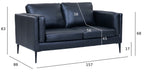 Couchgarnitur 3+2 Valencia - Echtleder Schwarz, 220 + 157 cm - FURNHOUSE