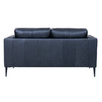 Couchgarnitur 3+2 Valencia - Echtleder Schwarz, 220 + 157 cm - FURNHOUSE