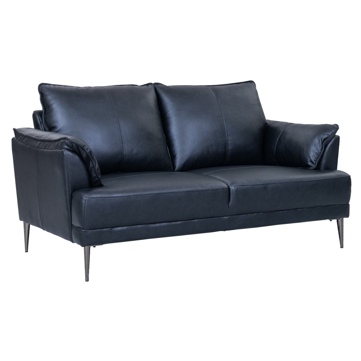 Couchgarnitur 3+2 - Echtleder Schwarz - IBBE DESIGN - FURNHOUSE