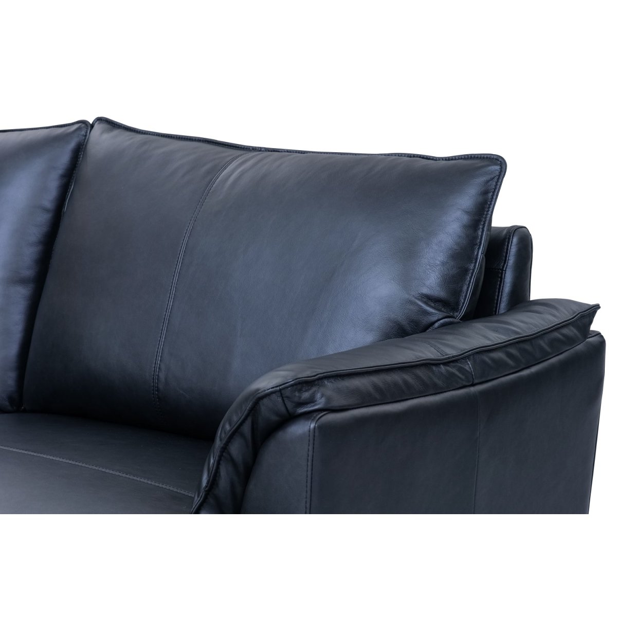 Couchgarnitur 3+2 - Echtleder Schwarz - IBBE DESIGN - FURNHOUSE