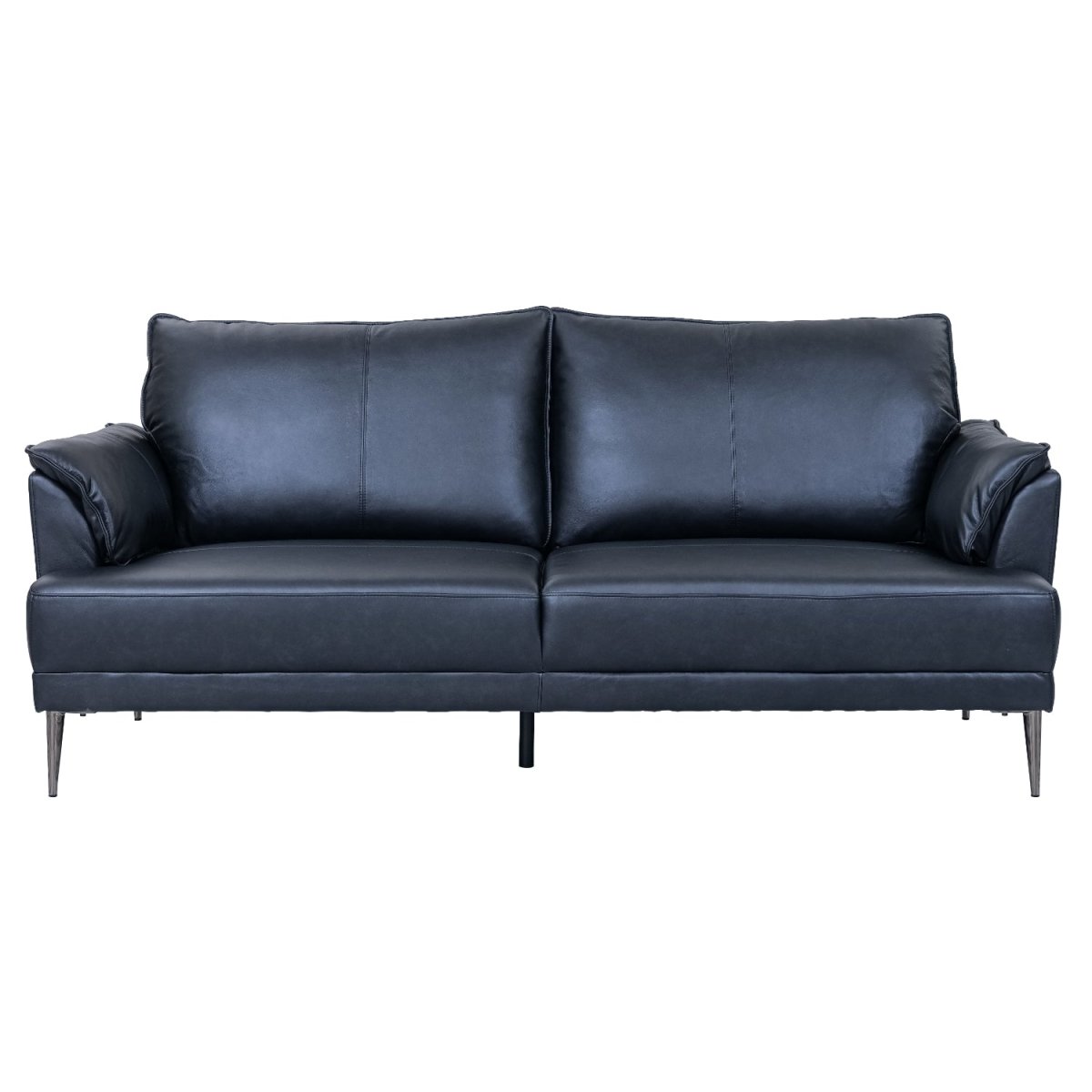 Couchgarnitur 3+2 - Echtleder Schwarz - IBBE DESIGN - FURNHOUSE