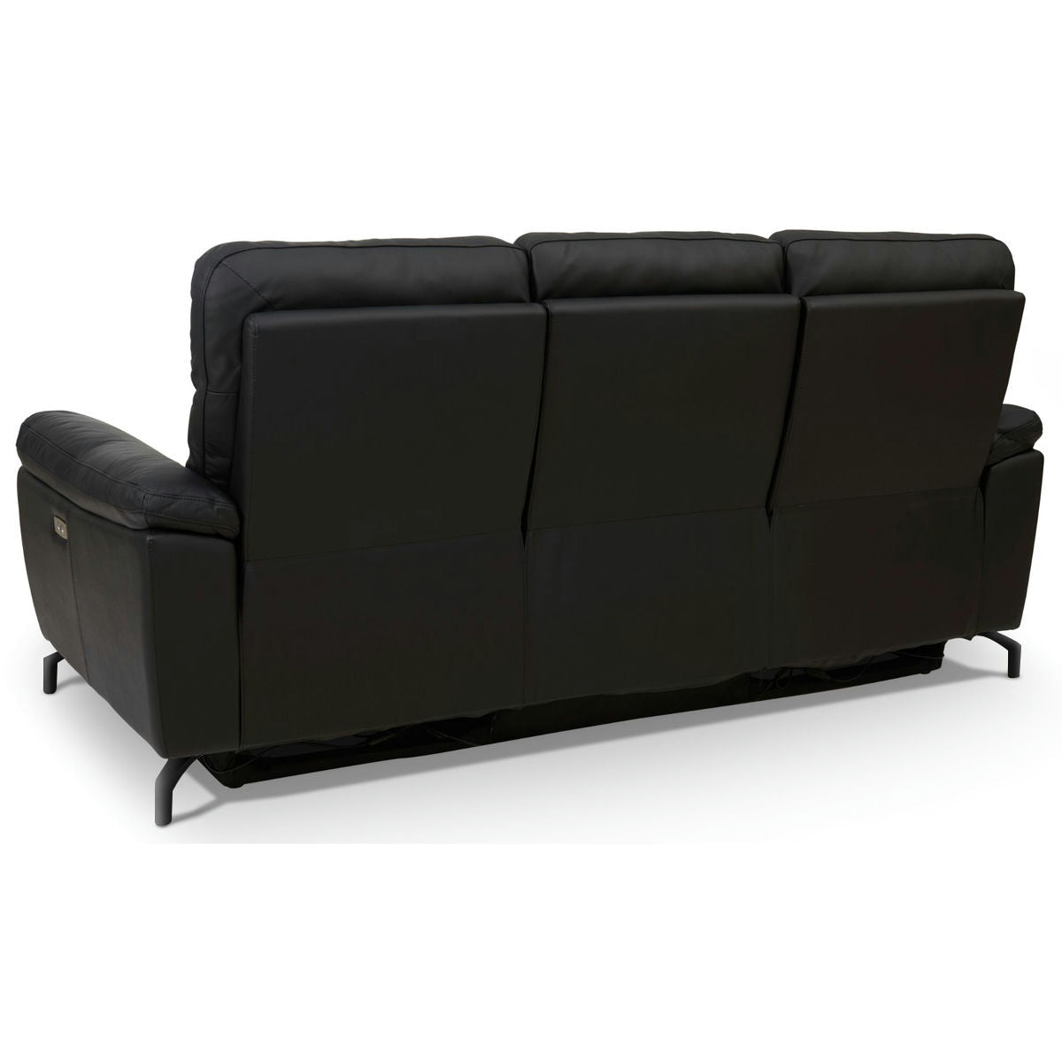 Couchgarnitur 3+2 - mit Elektrische Relaxfunktion, USB - Lederbezug Schwarz - FURNHOUSE