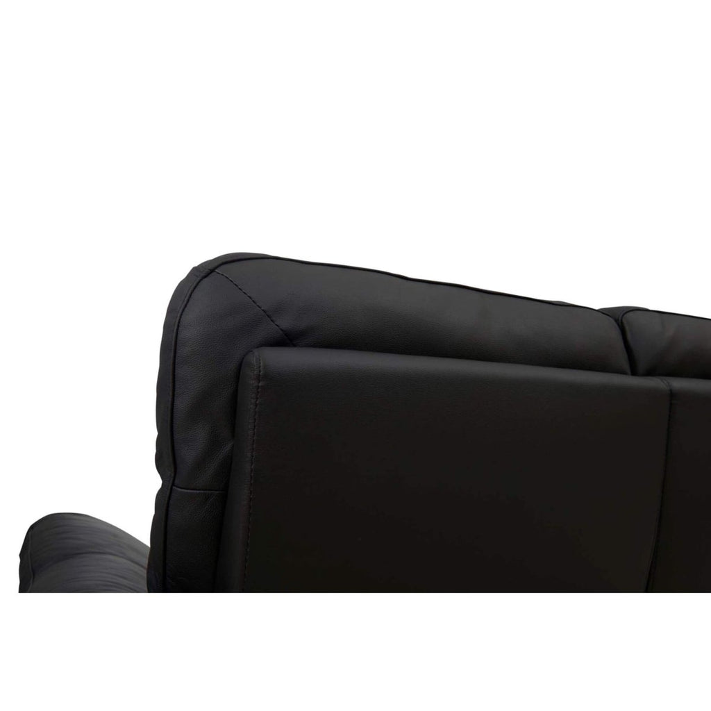 Couchgarnitur 3+2 - mit Elektrische Relaxfunktion, USB - Lederbezug Schwarz - FURNHOUSE