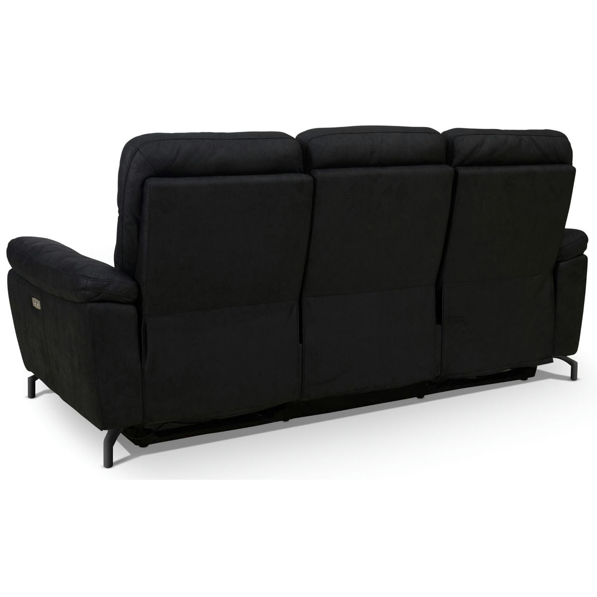 Couchgarnitur 3+2 - mit Elektrische Relaxfunktion, USB - Stoffbezug Schwarz - IBBE DESIGN - FURNHOUSE