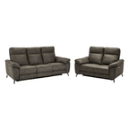 Couchgarnitur 3+2 Selesta - Elektrisch mit USB, Stoff Taupe - FURNHOUSE