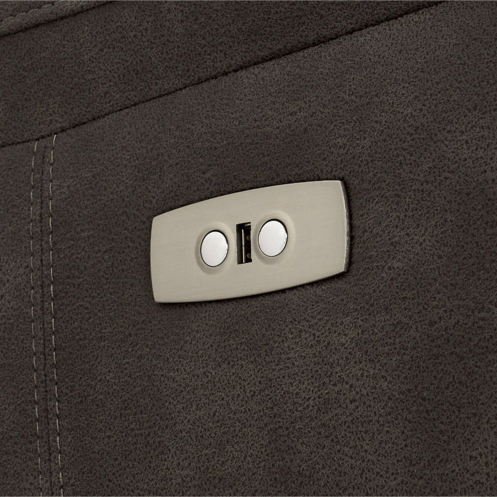 Couchgarnitur 3+2 - mit Elektrische Relaxfunktion, USB - Stoffbezug Taupe - FURNHOUSE